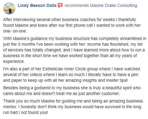 Maxine Drake Testimonial - Lindy